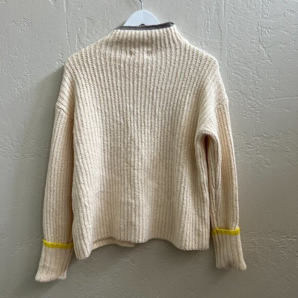 Anthropologie Maeve Cream Knit Mock Neck Cuffed Sweater - Picture 9 of 9